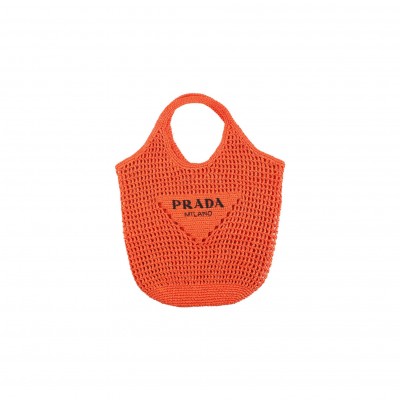 PRADA CROCHET TOTE SHOULDER BAG RAFFIA 1BG424 (53*40cm) 